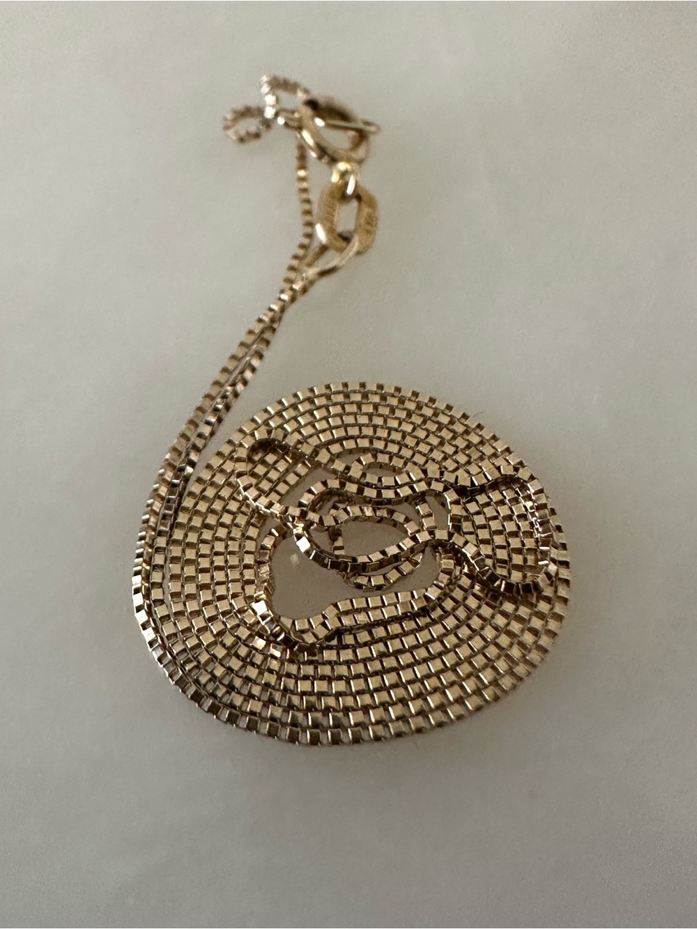 14k Solid Gold Box Chain Necklace
